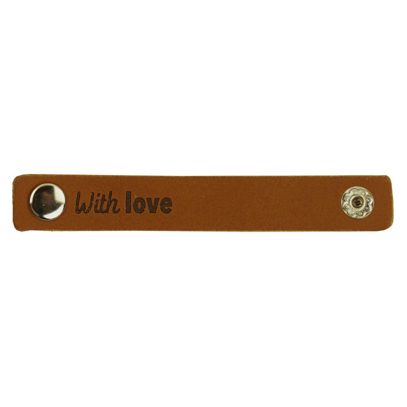 Leren Label With Love 10 x 1,5 cm col 004