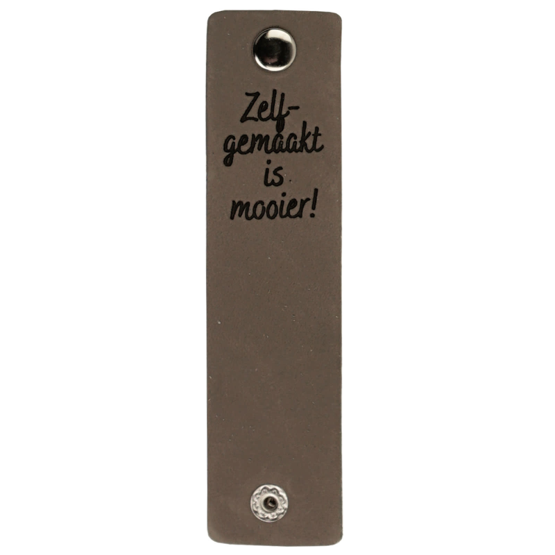 Leren Label Zelf gemaakt is mooier 12x3cm col 3