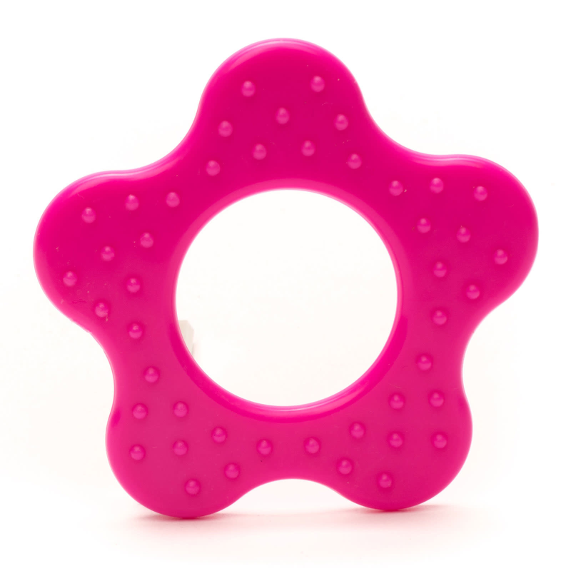 Bijtring Bloem noppen, 2stuks 786 Fuchsia