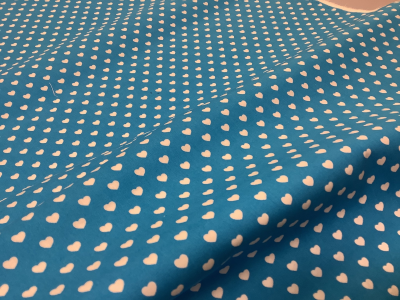 Blauw hartjes katoen