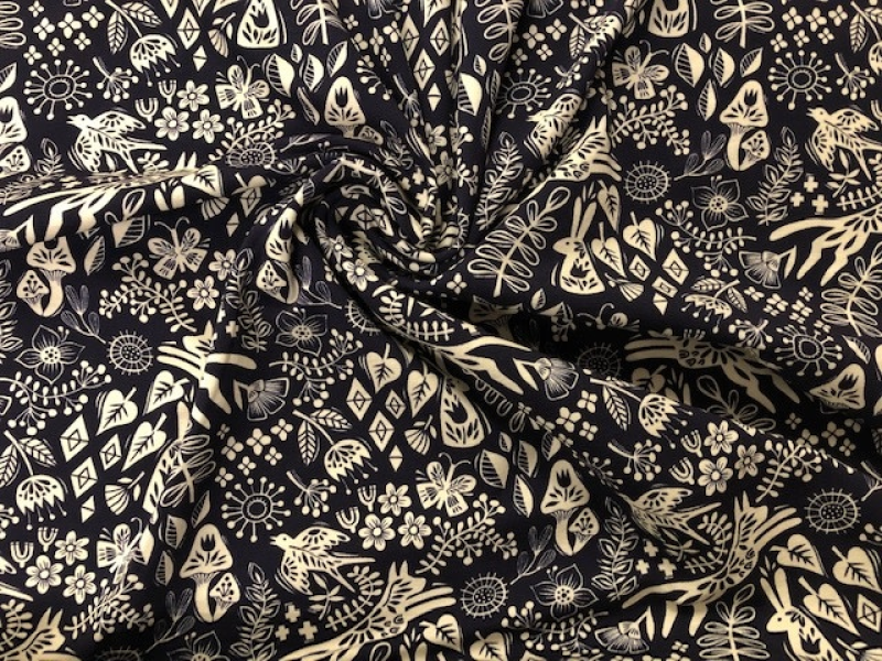 ALBstoffe Pretty & Pure Forest jersey black/white