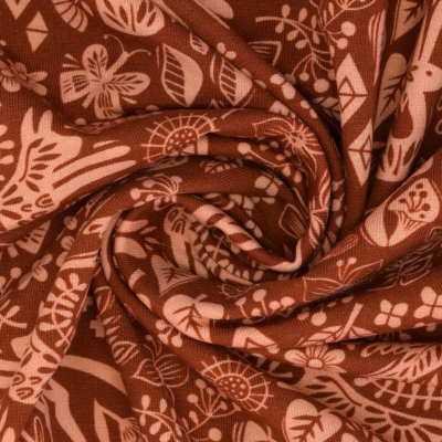 ALBstoffe Pretty & Pure Forest jersey Roodbruin