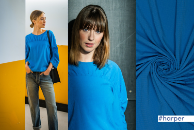 FM792402 Seersucker helder blauw