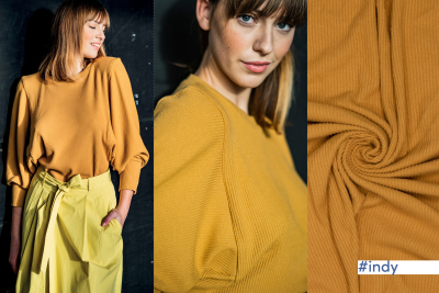 FM794802 Recycled rib jersey kleur bruin