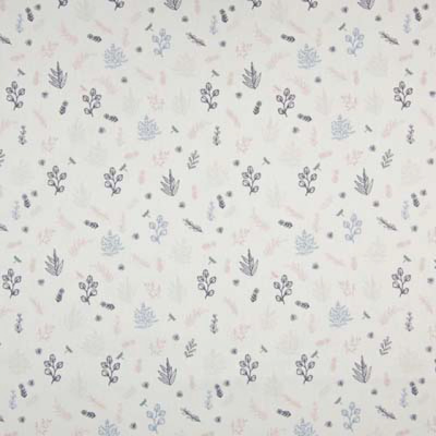 Poplin katoen flowers off white