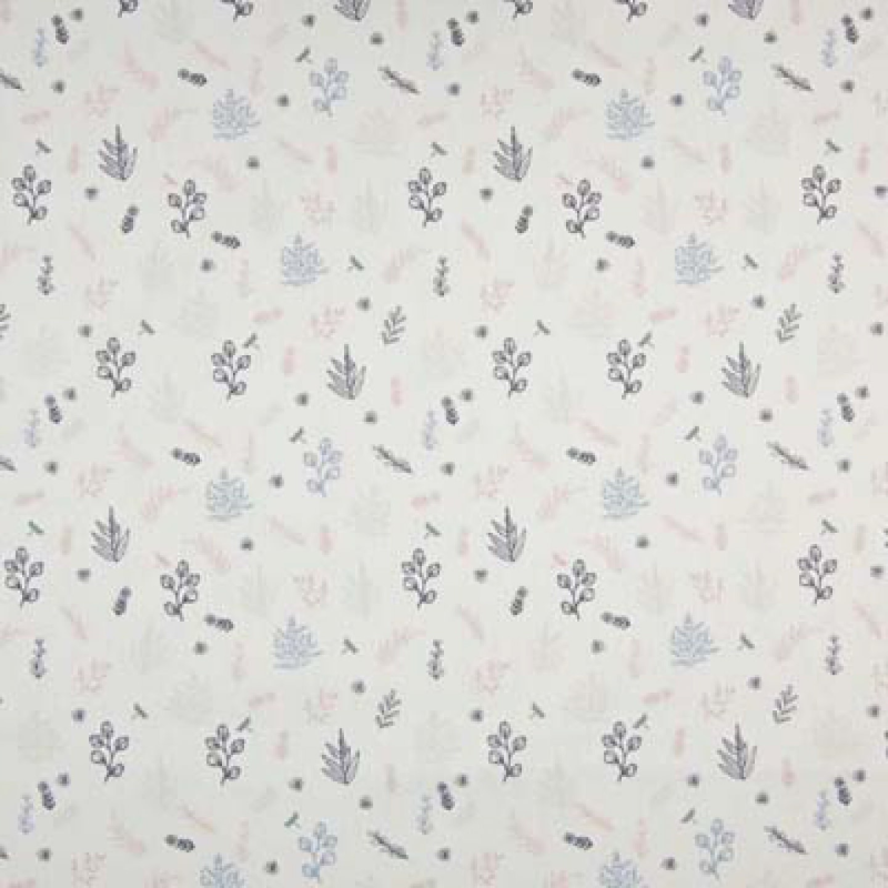 Poplin katoen flowers off white