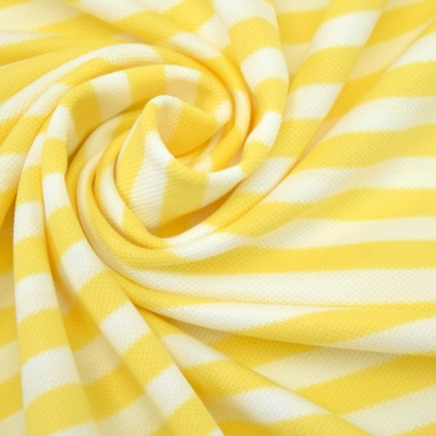 Pique stripe geel/wit