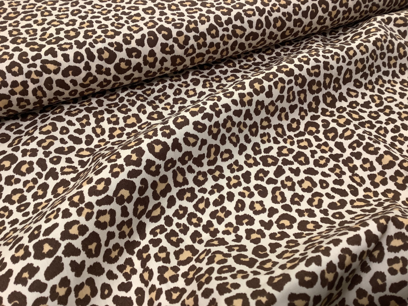 Poplin katoen met panterprint Stenzo