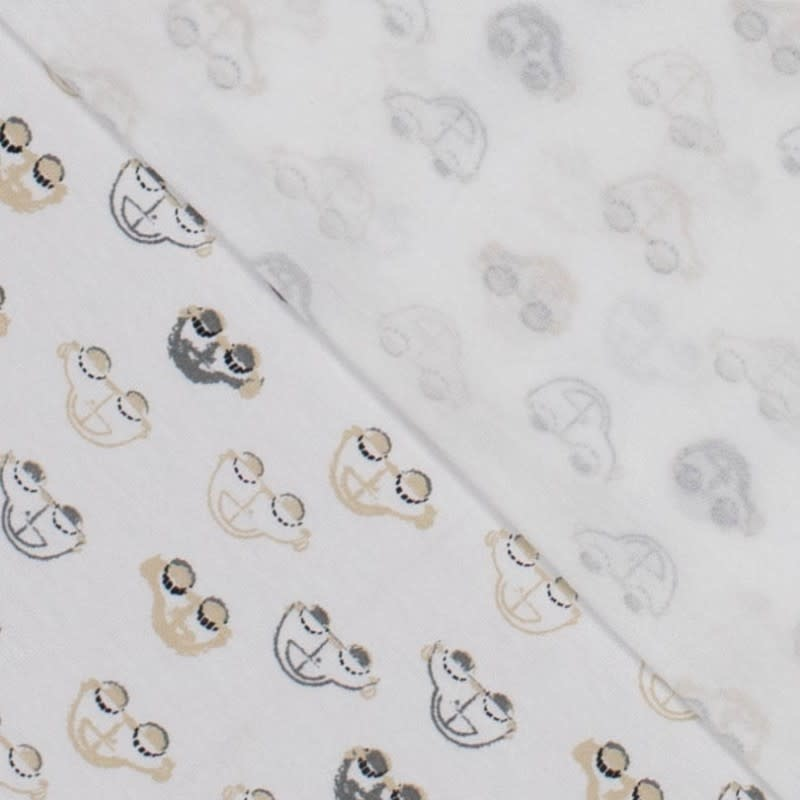 Auto tricot in aarde en grijs tinten