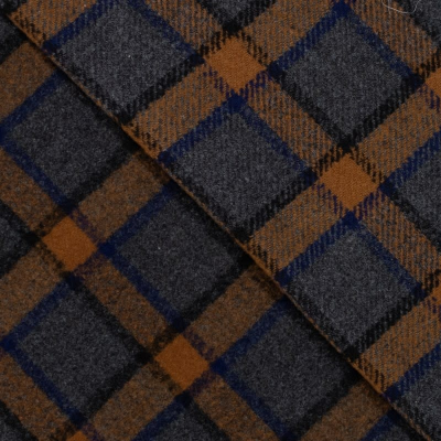 Wol mantelstof met ruit