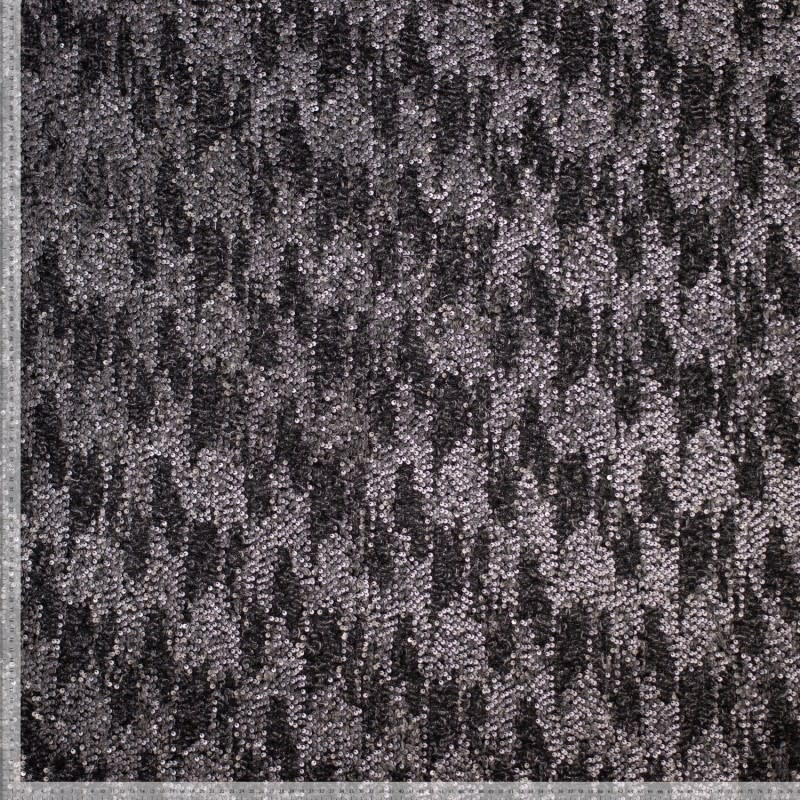 Feestelijke stof - Hairy with Sequins Zilver