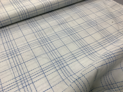 katoen ruit blauw Fibre Mood