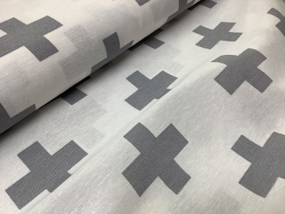 Canvas wit met grijs kruis