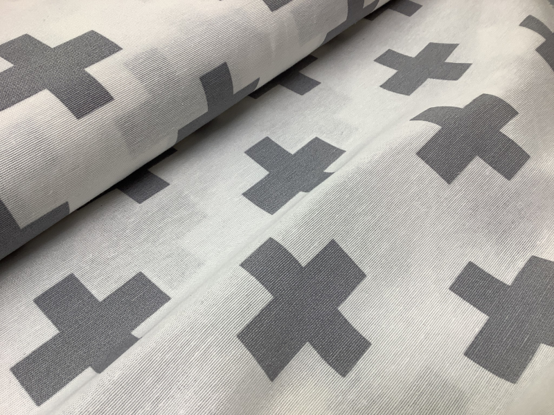 Canvas wit met grijs kruis