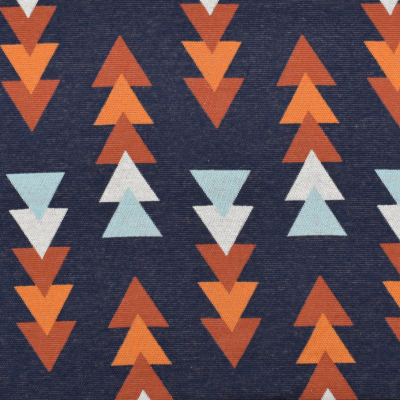 ALBstoffe Fast Forward jacquard blauw, biologische stof