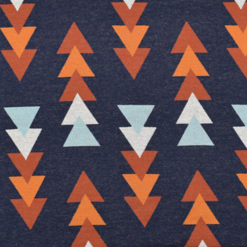 ALBstoffe Fast Forward jacquard blauw, biologische stof