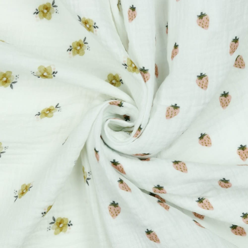 Mouseline / Hydrofiel met print GOTS