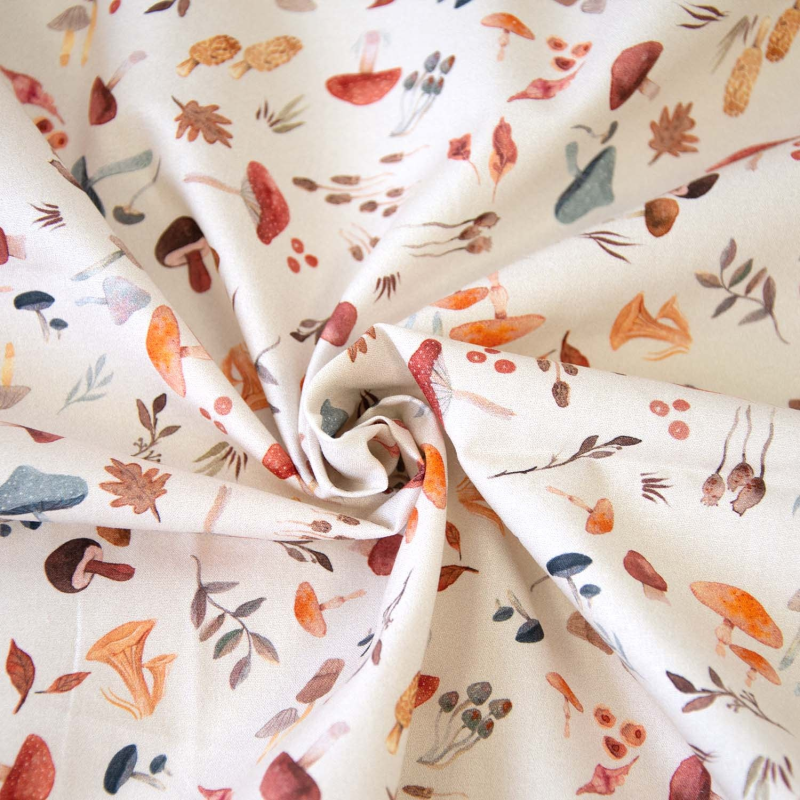 Poplin katoen met paddestoelen print - Katia fabrics