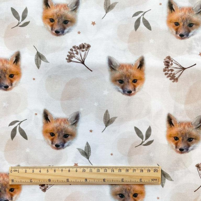 Poplin katoen Vos - Baby stofjes
