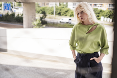 Bubble van viscose / PL en elasthan in het groen Fibre Mood