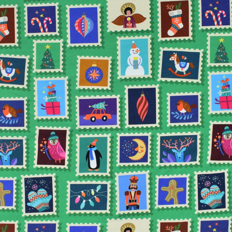 Christmas Stamps Green ALBstoffe