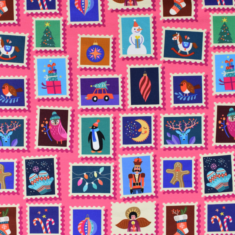 Christmas Stamps Pink ALBstoffe