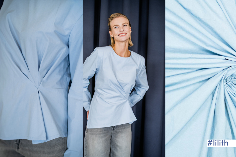 Poplin stone washed blue FM791024-824