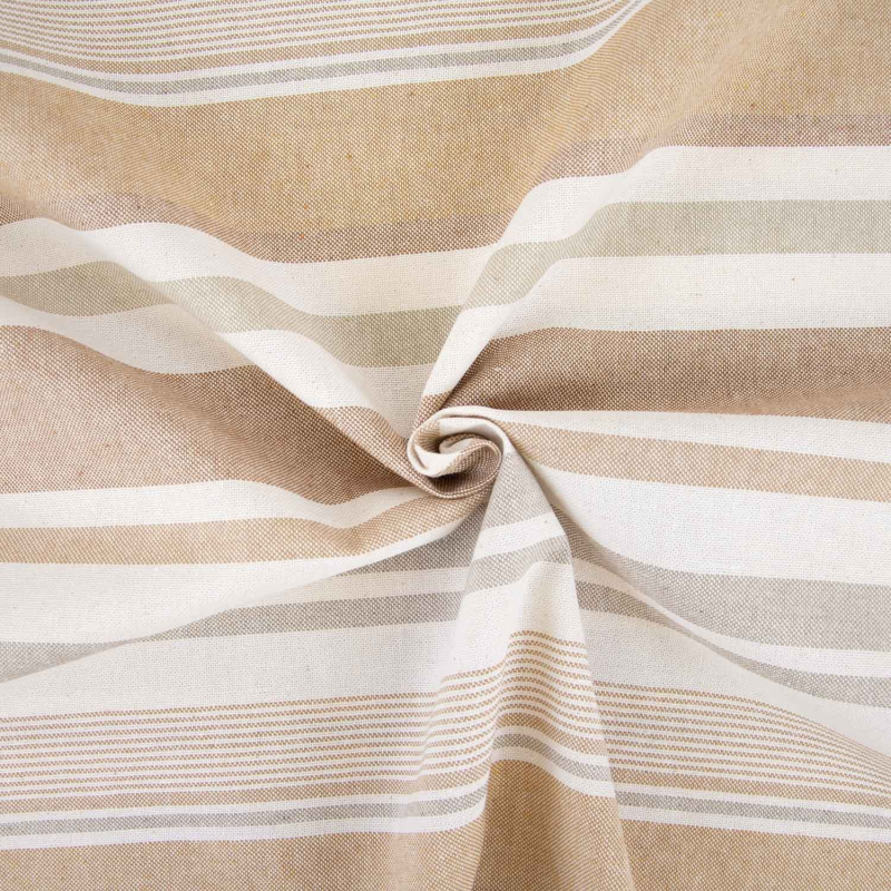 Gerecycleerde canvas stof met streepjespatroon Sand