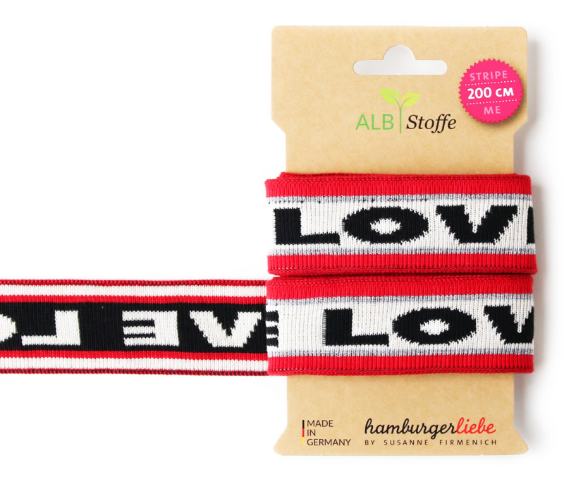 StripeMe ALBstoffe Love rood