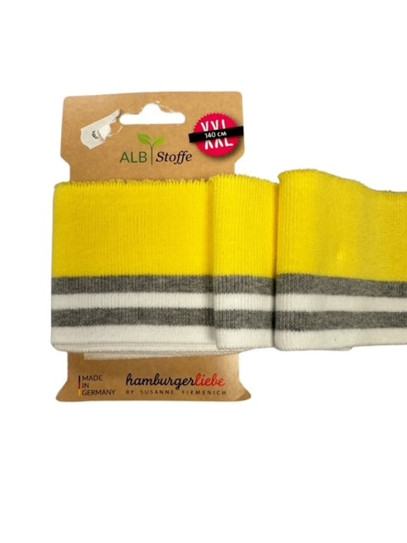 CuffMe ALBstoffe geel grijs/witte streep