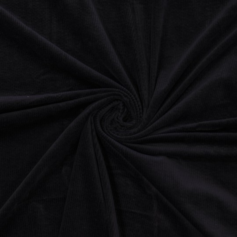 8W corduroy gewassen - zwart 999