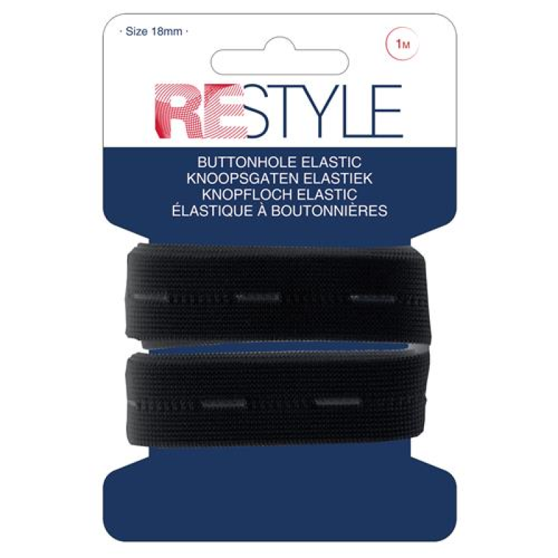 Restyle knoopsgaten elastiek - 18mm 1meter