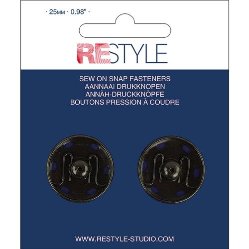 Restyle aannaaidrukknopen - 25mm zwart