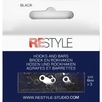 Broek- en rokhaken 6mm zwart