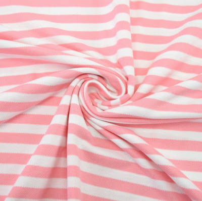 Piqué katoen rosé witte streep ALBstoffe