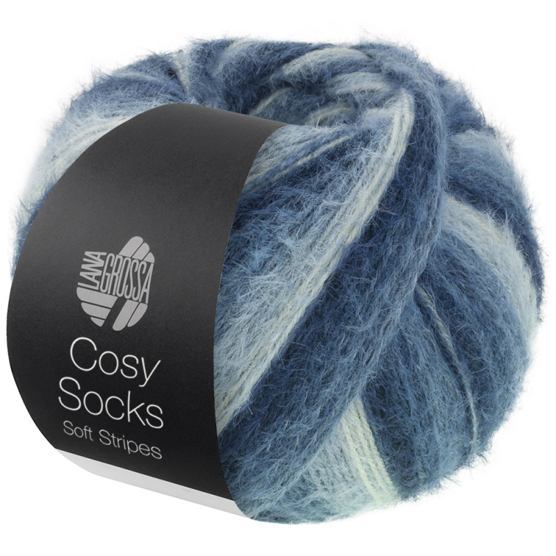 Cosy Socks Soft stripes - Blauw 0106
