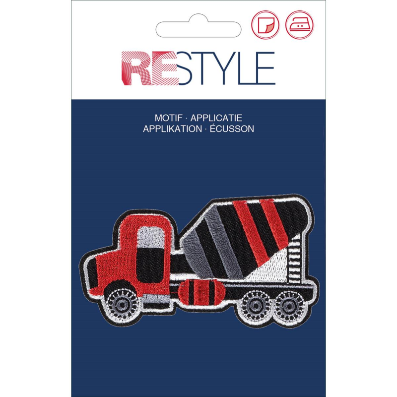 Applicatie - Cementwagen rood 90 x 62 mm