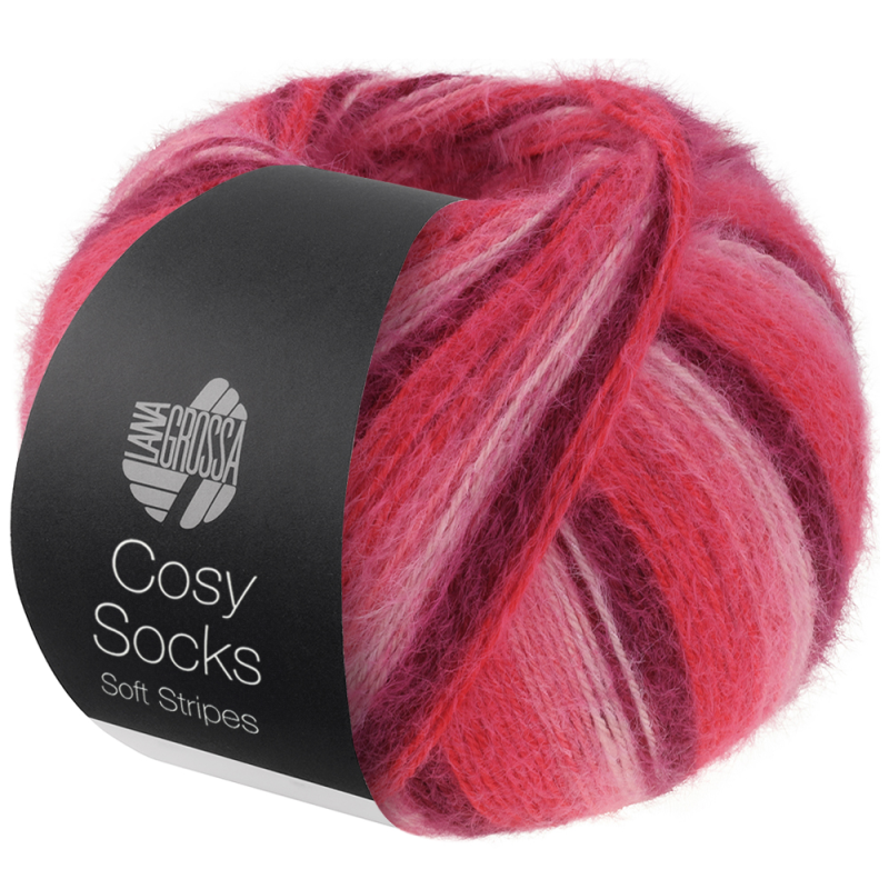 Cosy Socks Soft stripes - Framboos 0105