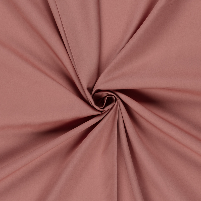 Katoen Poplin GOTS - effen oud roze