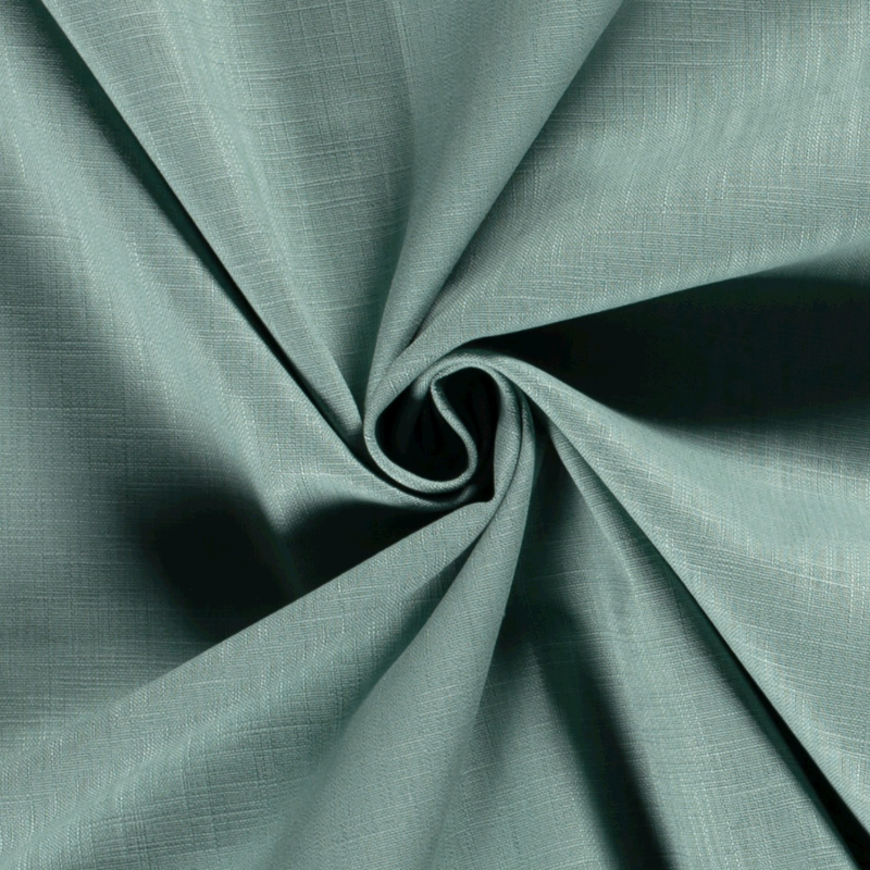 Linnen katoen mix met stone wash look - Effen Donker mint