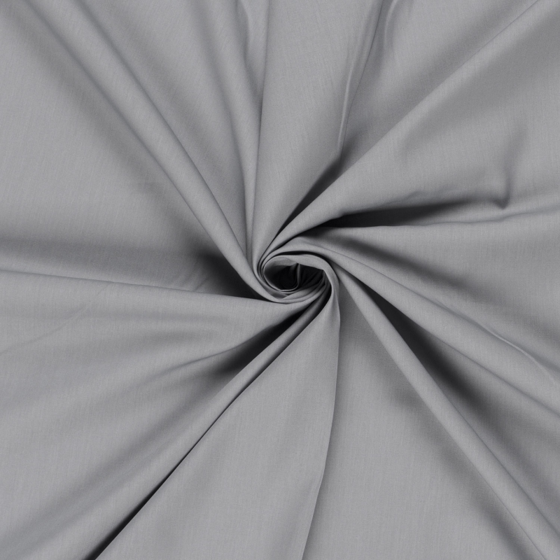 Katoen Poplin GOTS - Effen Grijs