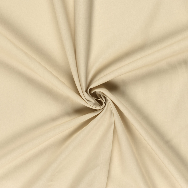 Katoen Poplin GOTS - Effen Beige