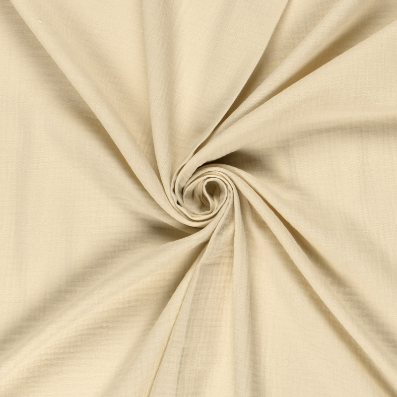 Mousseline GOTS biologisch katoen - Effen Beige