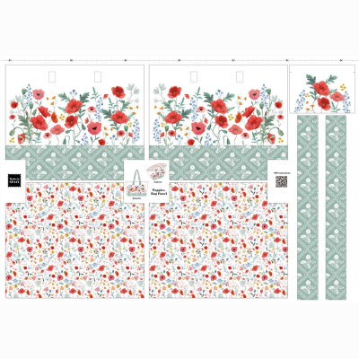 Paneel stof Poppies canvastas