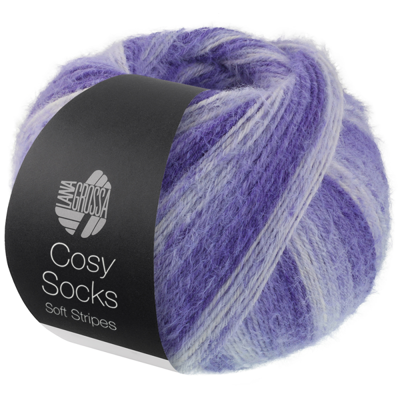 Cosy Socks Soft stripes - lila paars 0101