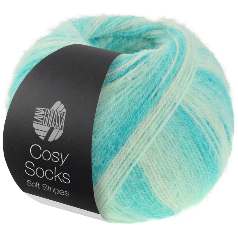 Cosy Socks Soft stripes - pastel groen mint 0102
