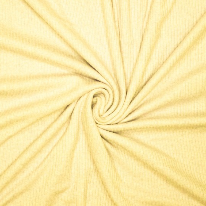 Gebreide rib jersey - zacht geel
