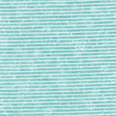 Katoen streep met geprinte bloemen