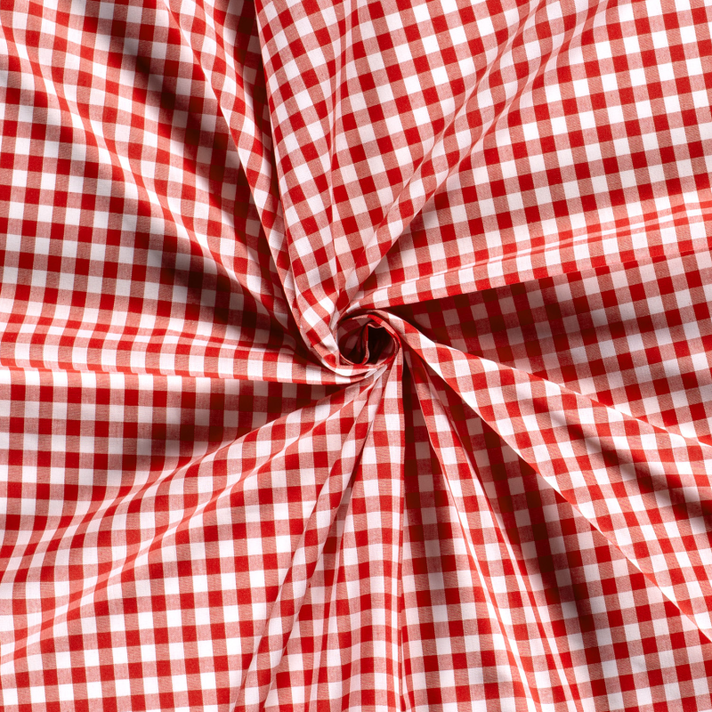 Katoenen ruit - Rood 1cm