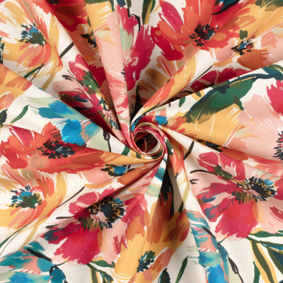 Katoenen canvas bloemen